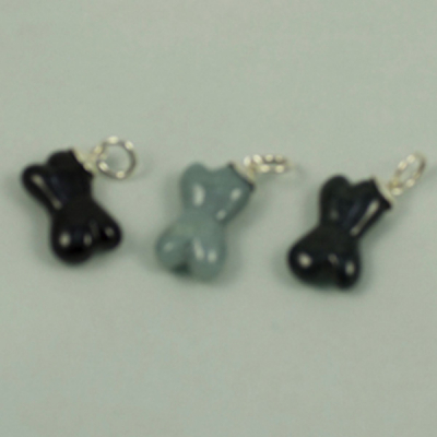 Black Jadeite jade Bone Charm